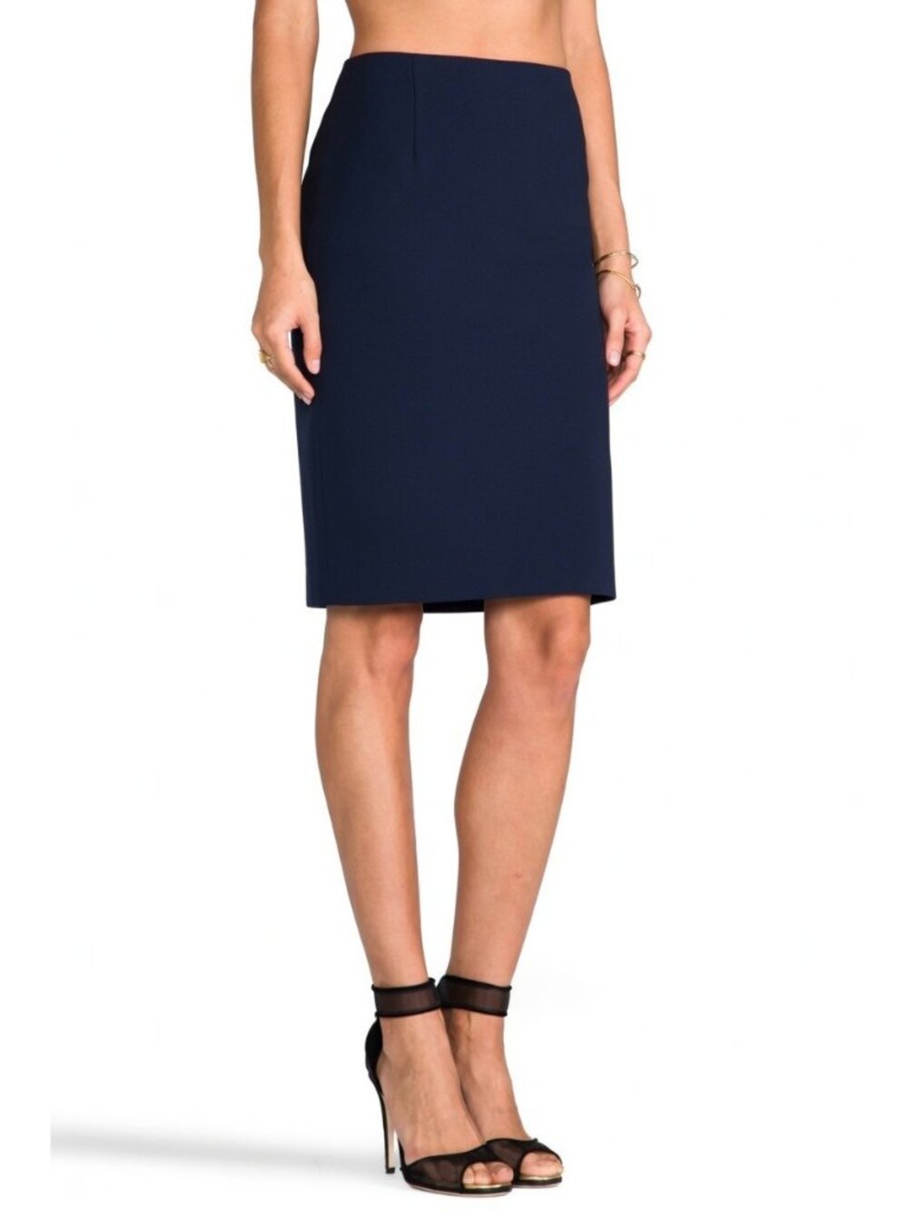 NWT Theory Golda Urban in Uniform Blue Suiting Stretch Wool Pencil Skirt 6 $200